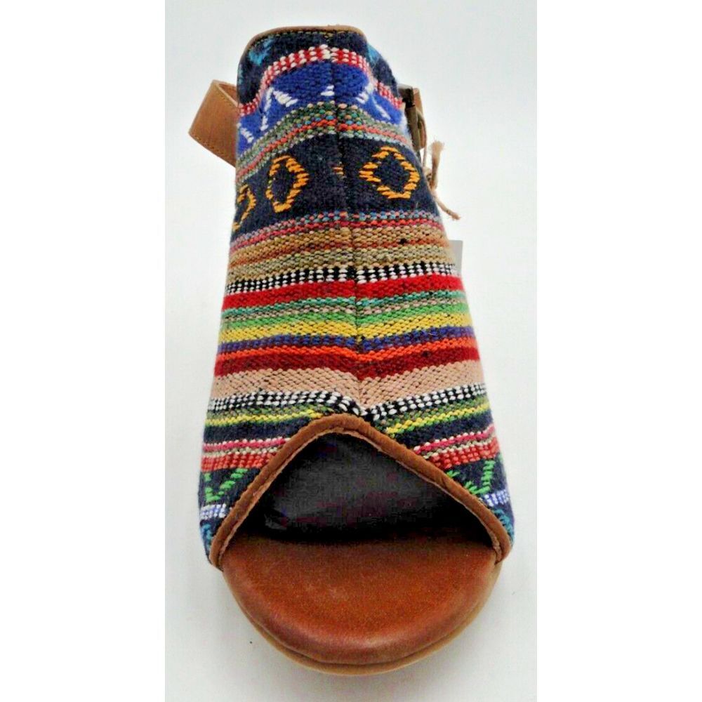 Roper Womens 6.5 Mika Aztec Tapestry Buckle Heel Sandal Slingback Leather New - Picture 12 of 16